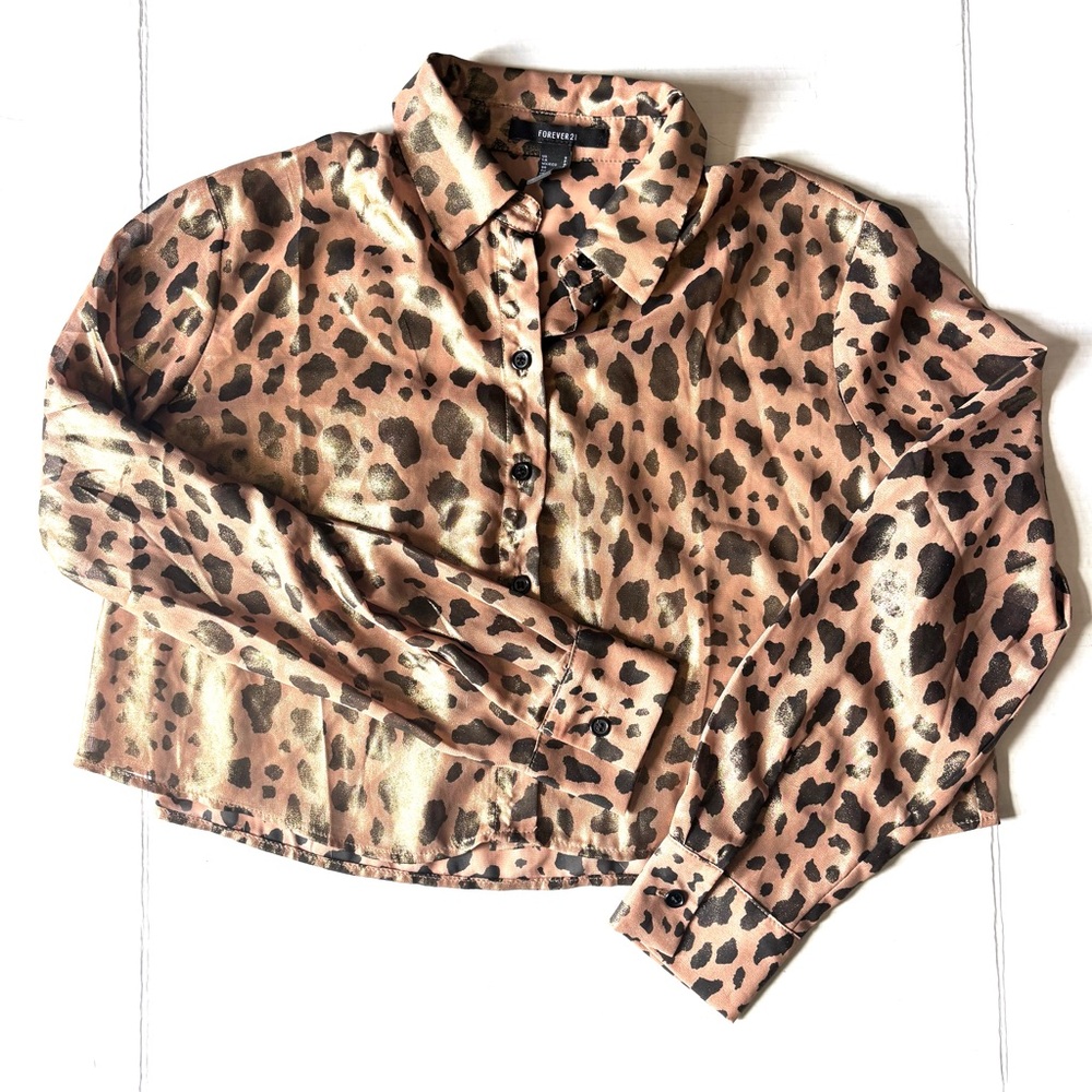 Forever 21 Sheer Leopard Print Blouse